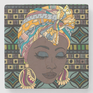 Stone Onderzetter African Folklore Motives