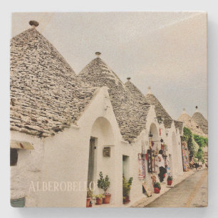 Stone Onderzetter Alberobello in Puglia, Italië