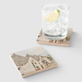 Stone Onderzetter Alberobello in Puglia, Italië (Zijkant)