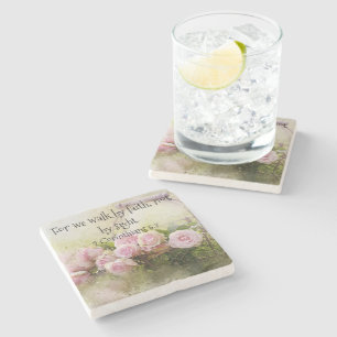 Stone Onderzetter Faith Scripting