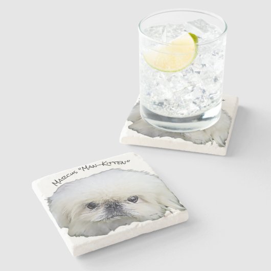 Stone onderzetter Marcus, "Man-Kitten" (Zijkant)