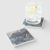 Stone onderzetter met Johnson Abstract Artwork (Zijkant)