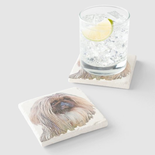 Stone Onderzetter Pekingese (Zijkant)