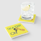 Stone Onderzetter - schaatser aan boord (Zijkant)