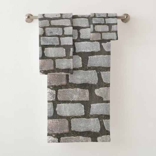 Stone Pathway Gray Cobblestone Street Sidewalk Bad Handdoek (Insitu)