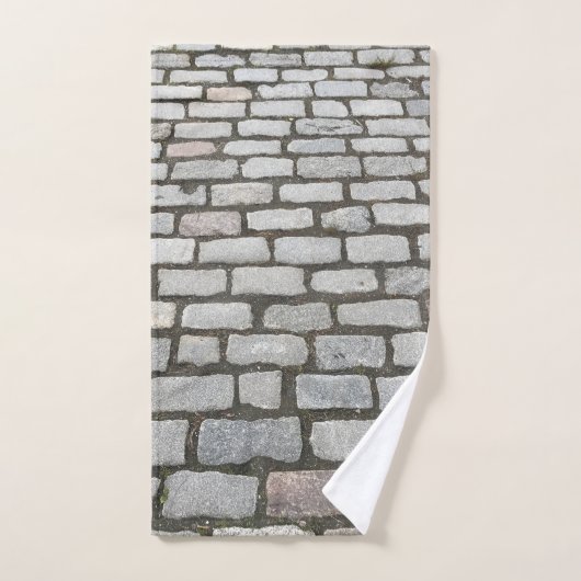 Stone Pathway Gray Cobblestone Street Sidewalk Bad Handdoek (Handdoek)