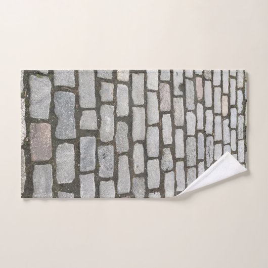 Stone Pathway Gray Cobblestone Street Sidewalk Bad Handdoek (Handdoek)