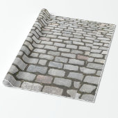 Stone Pathway Gray Cobblestone Street Sidewalk Cadeaupapier (Uitgerold)
