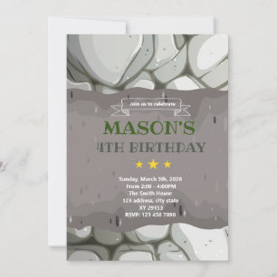 Stone rock verjaardagsthema Uitnodiging