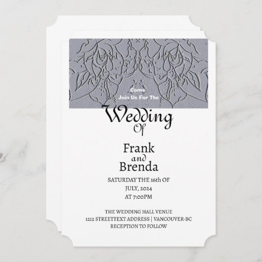 Stone Roos bruiloft uitnodiging (Voorkant / Achterkant)