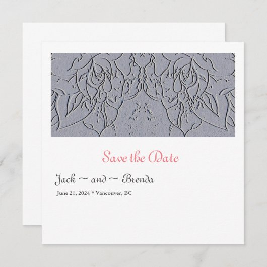 Stone Roos Sla de datum op Save The Date (Voorkant / Achterkant)