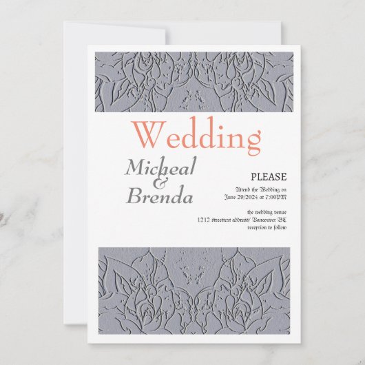 Stone Rozen Motif Invitation Kaart (Voorkant)