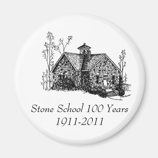 Stone School 100 ans Magnet (Devant)