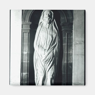 Stone sculpture of John Donne in zijn mantel Magneet