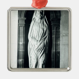 Stone sculpture of John Donne in zijn mantel Metalen Ornament