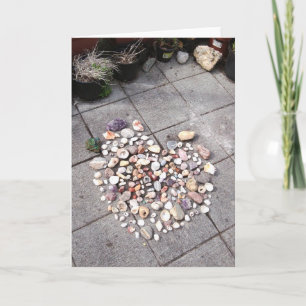 Stone & Shell Hearts 3 Foto Wenskaart Kaart