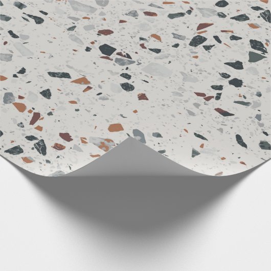 Stone Terrazzo Pattern Cadeaupapier (Hoek)