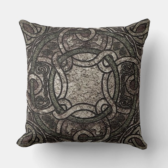 Stone Texture Celtic Knot Kussen (Voorkant)