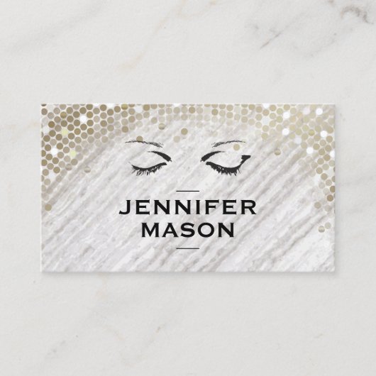 Stone Texture Sequin Accent Eye Lashes Visitekaartje (Voorkant)