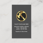 Stone Wall Timber Placard Gouden Hamer Visitekaartje (Achterkant)