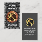 Stone Wall Timber Placard Gouden Hamer Visitekaartje (Voorkant / Achterkant)