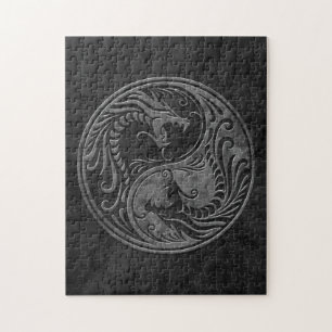 Stone Yin Yang Dragons Legpuzzel