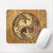 Stone Yin Yang Dragons Muismat (Met muis)