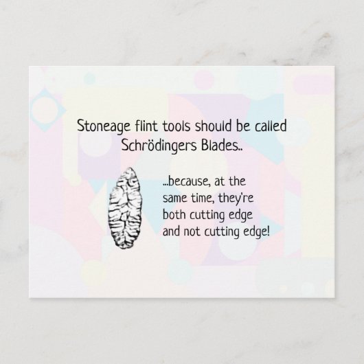 Stoneage Flint Tools - ook bekend als Schrodingers Briefkaart (Voorkant)