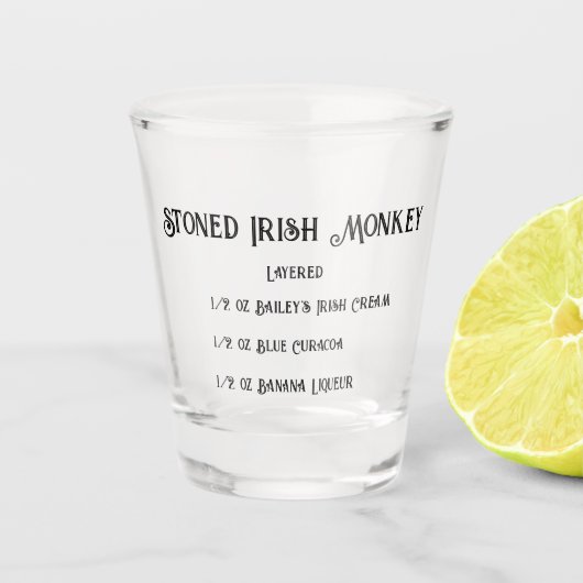 Stoned Irish Monkey Novelty Shot Glass Shot Glas (Voorkant)