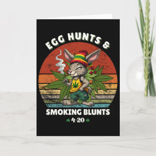 Stoned Paashaas Met Joint Pasen Dag 1 Kaart
