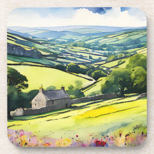 "Stonedale" Breed landschap Yorkshire Dales Scène Bier Onderzetter