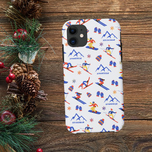 Stoneham Quebec Canada Ski Snowboard patroon iPhone 11 Hoesje