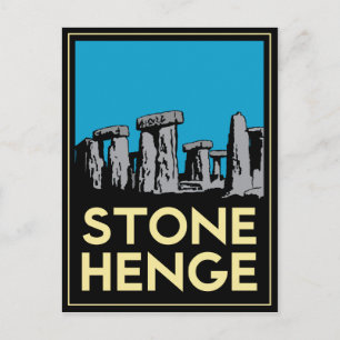 Stonehenge art deco reisposter briefkaart