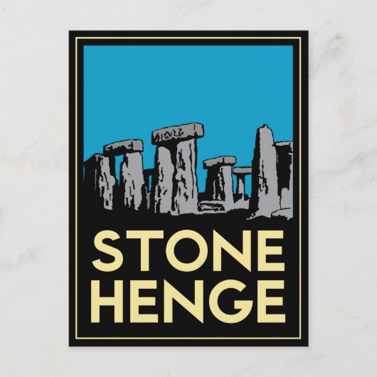 Stonehenge art deco reisposter briefkaart (Voorkant)