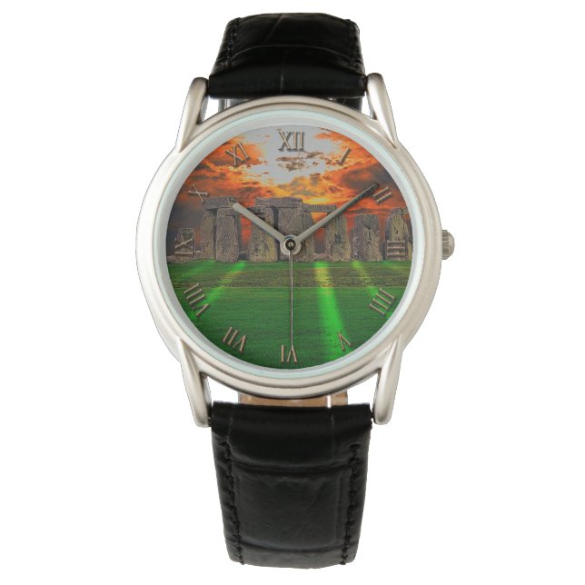 Stonehenge bij Sunset Ancient History-lover Horloge (Voorkant)