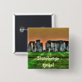 Stonehenge Celtic Standing Stones in Brittannië Vierkante Button 5,1 Cm (Voorkant /achterkant)