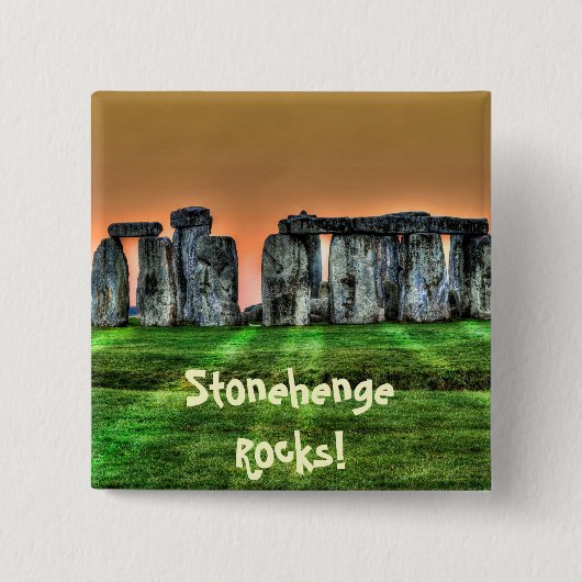 Stonehenge Celtic Standing Stones in Brittannië Vierkante Button 5,1 Cm (Voorkant)