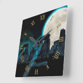 Stonehenge Celtic Standing Stones & Moon Vierkante Klok (Hoek)