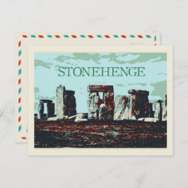 Stonehenge, Engelstalige illustratie Groot-Brittan Briefkaart