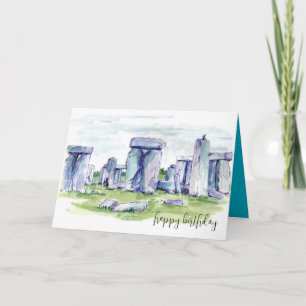Stonehenge Gelukkige Verjaardag Rotsen Merel Kaart