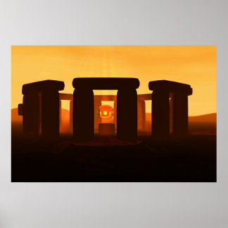 stonehenge in the sunset, poster