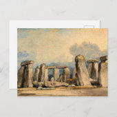 Stonehenge, landschap, schilderij briefkaart (Voorkant / Achterkant)