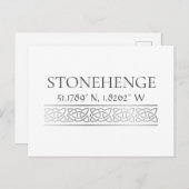 Stonehenge Latitude Longitude Briefkaart (Voorkant / Achterkant)
