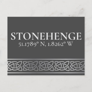 Stonehenge Latitude Longitude Dark Briefkaart