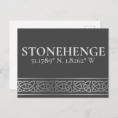 Stonehenge Latitude Longitude Dark Briefkaart (Voorkant / Achterkant)