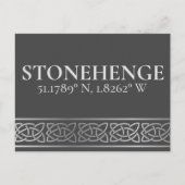 Stonehenge Latitude Longitude Dark Briefkaart (Voorkant)