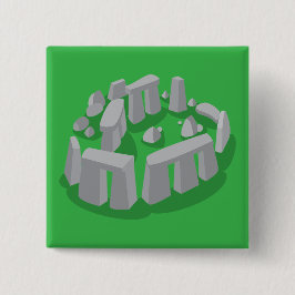 Stonehenge of England Vierkante Button 5,1 Cm