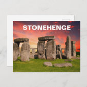 Stonehenge - Red Sunset Sky Briefkaart (Voorkant / Achterkant)