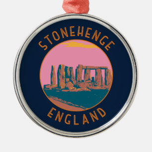 Stonehenge retro verontruste cirkel metalen ornament