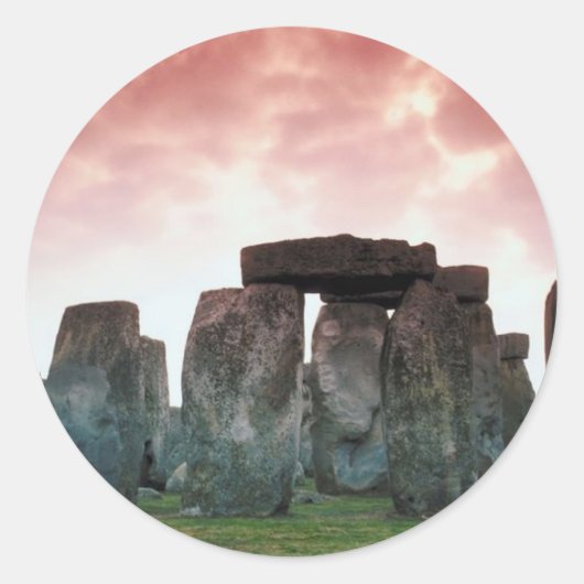 Stonehenge Ronde Sticker (Voorkant)